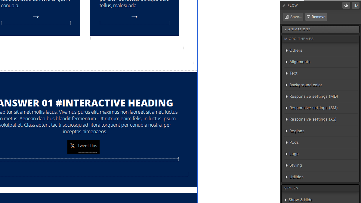 Flow micro-theme options in the current Creative Studio