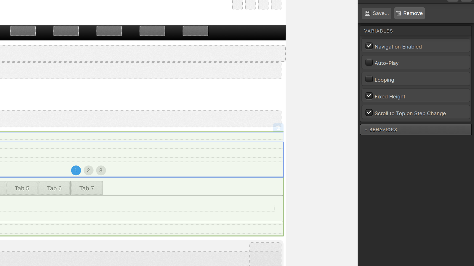 Current Flow component settings