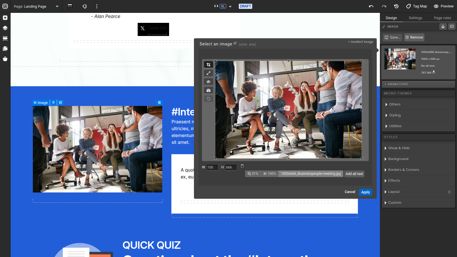 Crop an image in the current Ion image editor