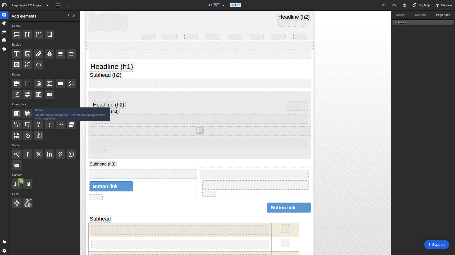 Current Creative Studio Reveal interactive tool