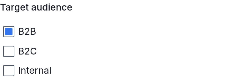 Current Creative Goals target audience settings