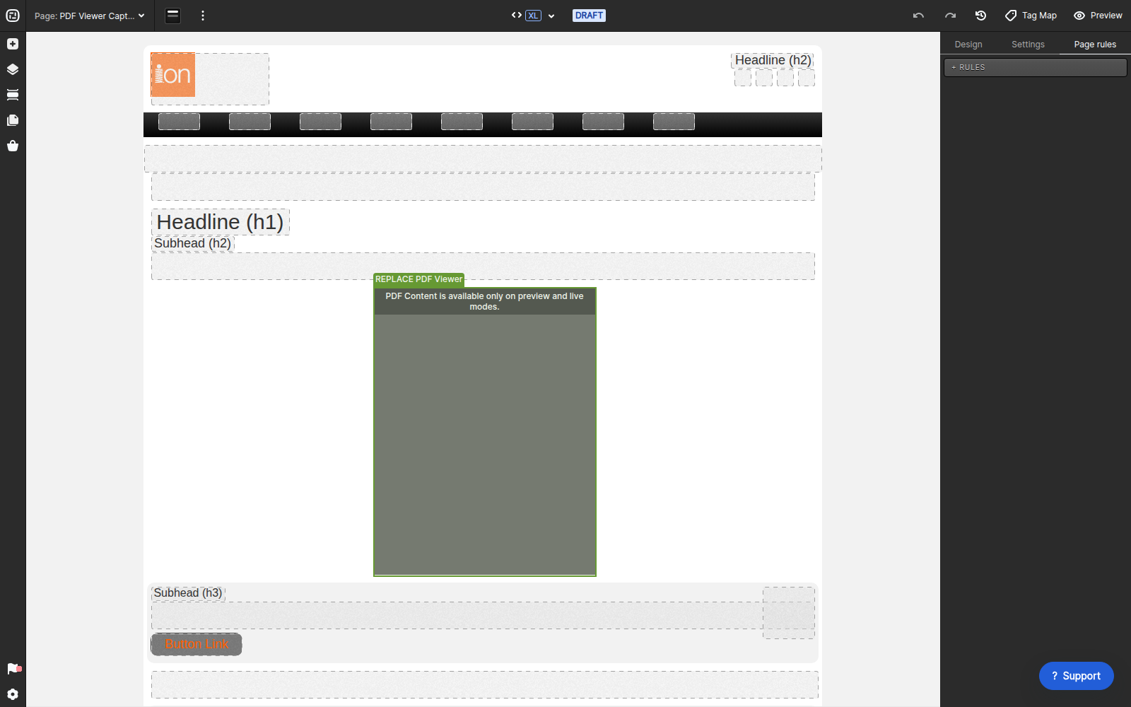 PDF Viewer added to a Creative Studio page