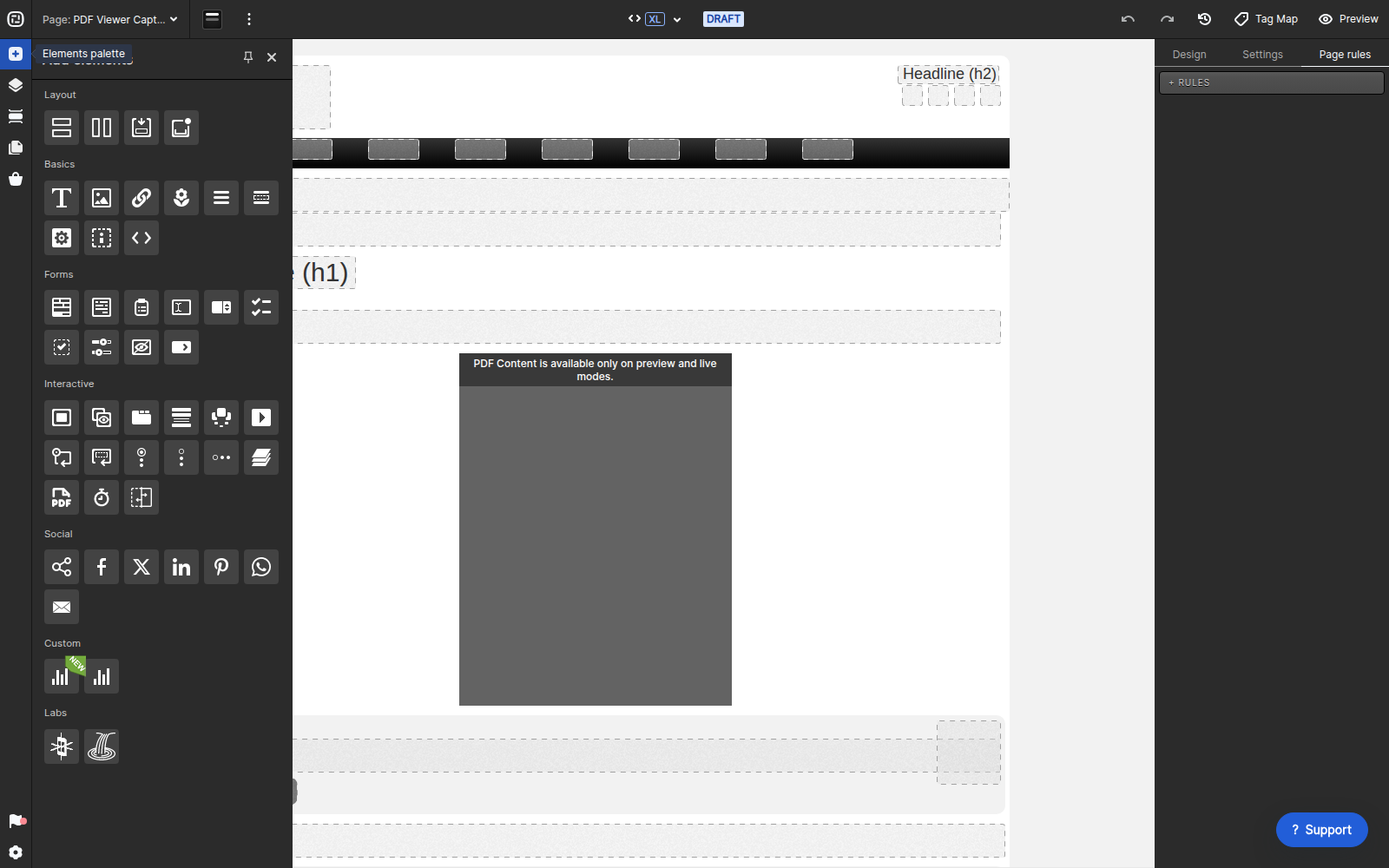 Current Creative Studio Interactive palette with PDF Viewer